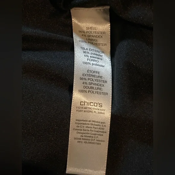 Chico’s cold shoulder size 6 seamed Black Lined Stealth dress - Picture 5 of 6